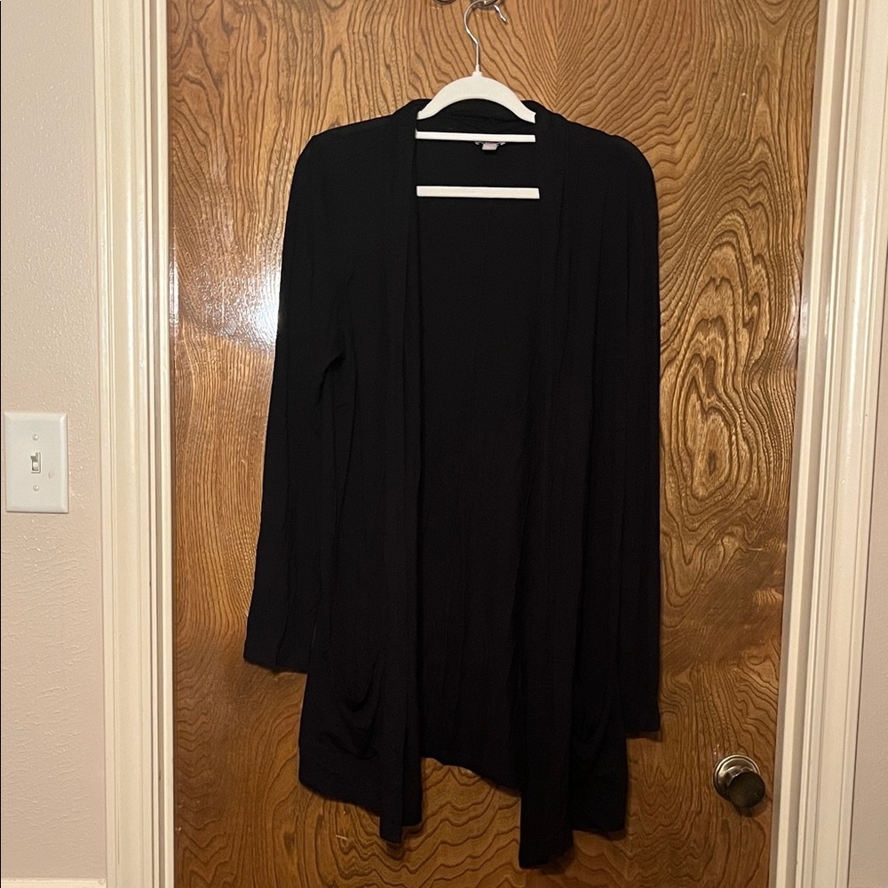 J. Jill Black Open-Front Longline Cardigan